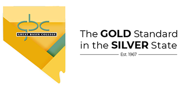 Stylized Nevada state outline in golds with GBC logo and catchphrase, The Gold Standard in the Silver State, in text.