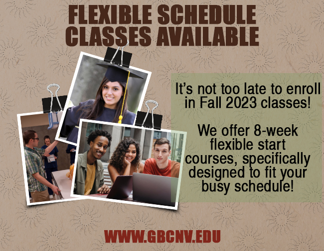 GBC student collage and Late Starting classes information.