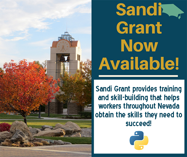 Sandi Grant is now here at Great Basin College graphic.