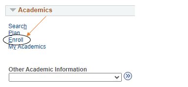 Click the Enroll link. Instructions on how to click the Enroll link in image.