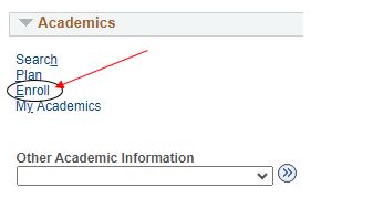 Click Enroll link. Instructions on how to Click Enroll link in image.