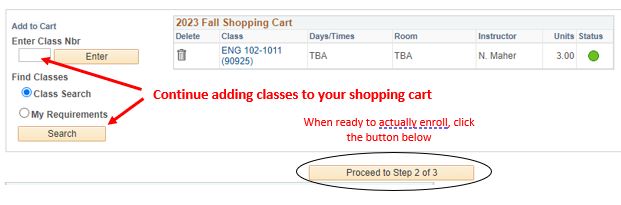 Click the Proceed to Step 2 of 3 button Instructions on how to click the Proceed to Step 2 of 3 button