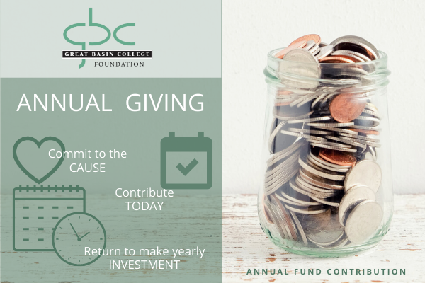 Annual Giving page title graphic with a jar filled with coins.