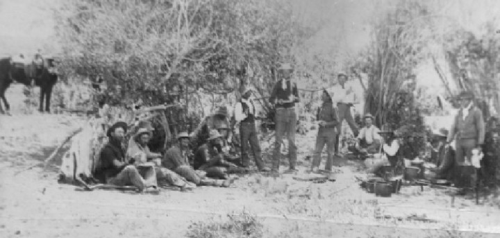 Spanish Ranch hands in camp.