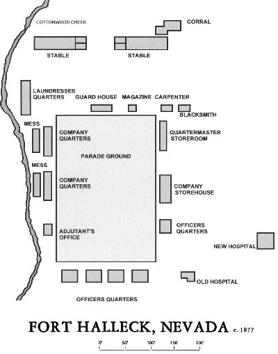 Drawing of the layout at Ft. halleck.