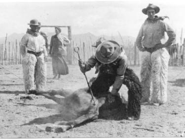 Branding at the Spanish Ranch circa 1925.