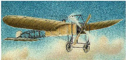 Pilot E.H. Thompson and the fragile flying machine.