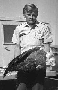 Carl Young holding the body of Silver.