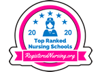 Number one nursing program badge graphic.