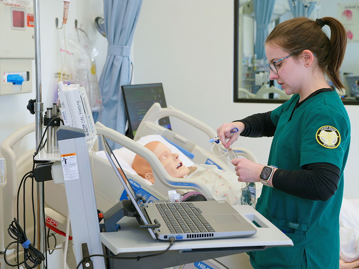 Nursing student in class Nursing student in class