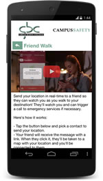 GBC Campus Safety App on Android graphic.
